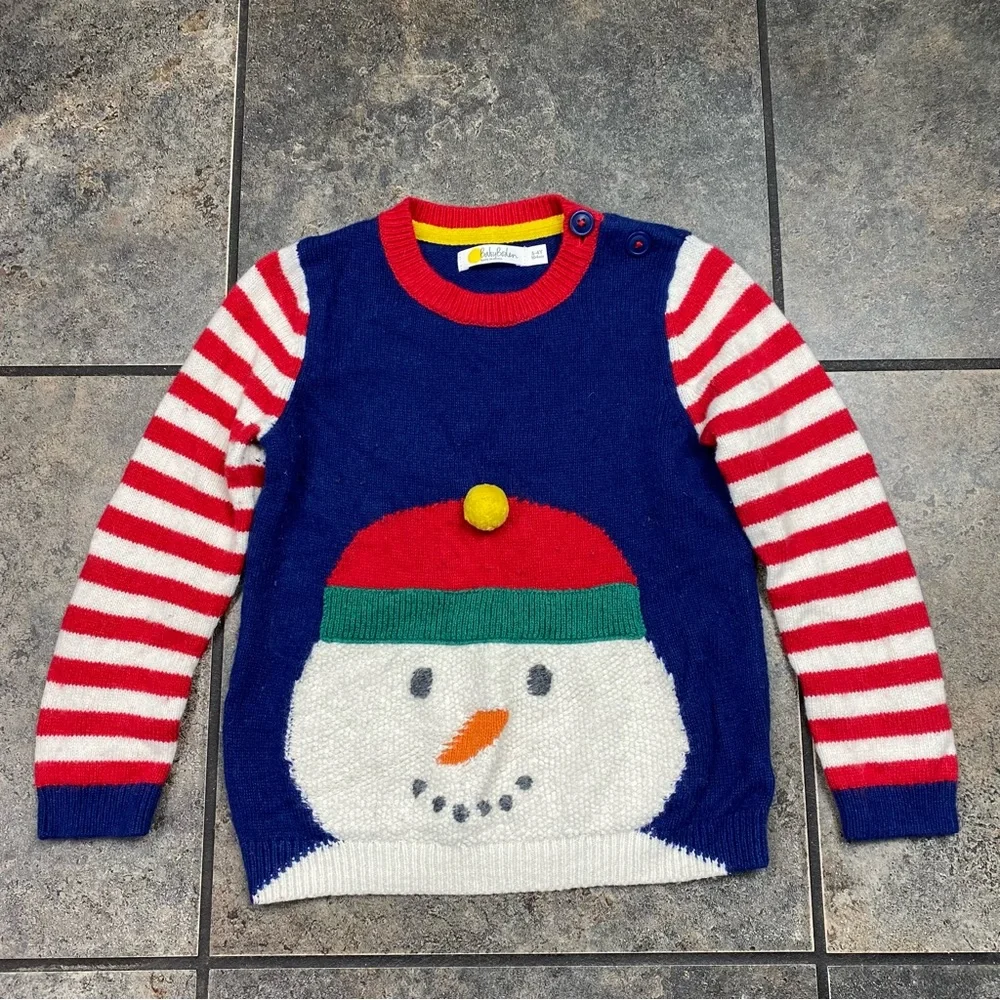 Baby/Toddler Boden Snowman Holiday/Christmas Crewneck Sweater Size 3-4Y - Picture 1 of 4